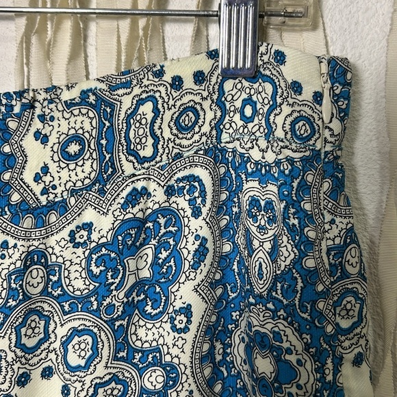 Anthropologie | Feather Bone Talese Wide Leg Pant in Teal and White Size 6 - Picture 4 of 10